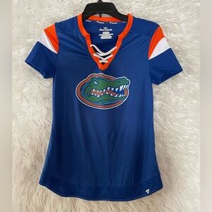 Florida Gators Fanatics Women’s Short Sleeve Lace Up Jersey Shirt. Size XS